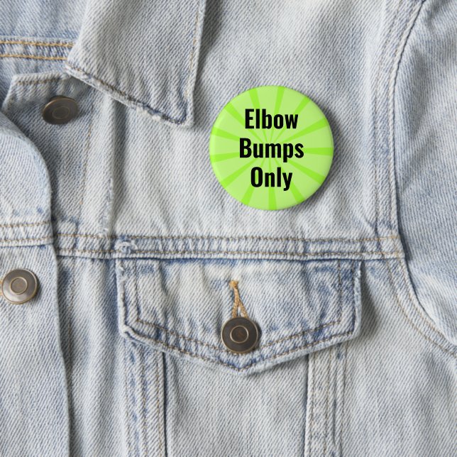 Elbow Bumps No Handshakes Social Distancing 2 Inch Round Button (In Situ)