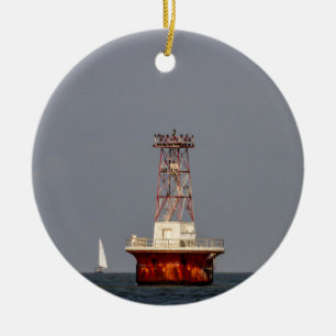 Elbow of Cross Ledge Lighthouse Ceramic Ornament