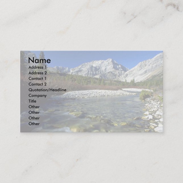 Elbow River, Alberta, Canada Business Card (Front)
