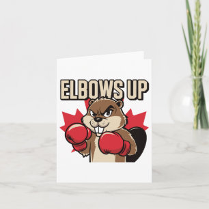 Elbows Up Beaver Boxing Proud Canadian Strong Cana Card