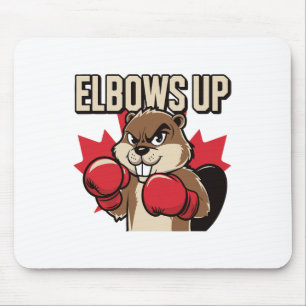 Elbows Up Beaver Boxing Proud Canadian Strong Cana Mouse Pad