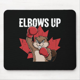 Elbows Up Beaver Boxing Proud Canadian Strong Cana Mouse Pad