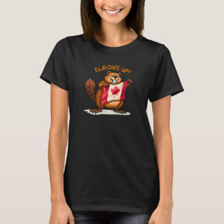 Elbows UP, Beaver, Canada Canadian Flag Maple Leaf T-Shirt
