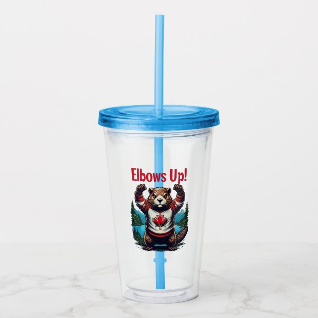 Elbows Up Canada Acrylic Tumbler (Front)