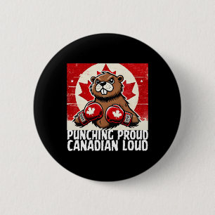 Elbows Up Canada Canadian Counter Tariffs Beaver B 2 Inch Round Button