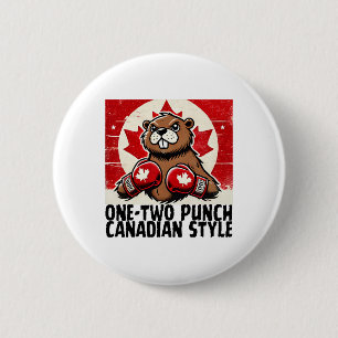 Elbows Up Canada Canadian Counter Tariffs Beaver B 2 Inch Round Button