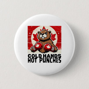 Elbows Up Canada Canadian Counter Tariffs Beaver B 2 Inch Round Button