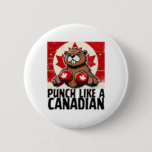 Elbows Up Canada Canadian Counter Tariffs Beaver B 2 Inch Round Button