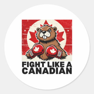 Elbows Up Canada Canadian Counter Tariffs Beaver B Classic Round Sticker
