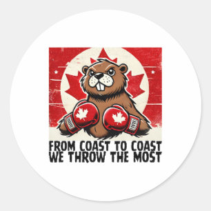 Elbows Up Canada Canadian Counter Tariffs Beaver B Classic Round Sticker