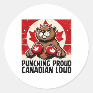 Elbows Up Canada Canadian Counter Tariffs Beaver B Classic Round Sticker