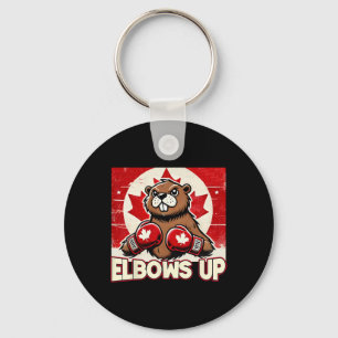 Elbows Up Canada Canadian Counter Tariffs Beaver B Keychain