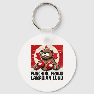 Elbows Up Canada Canadian Counter Tariffs Beaver B Keychain