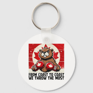 Elbows Up Canada Canadian Counter Tariffs Beaver B Keychain
