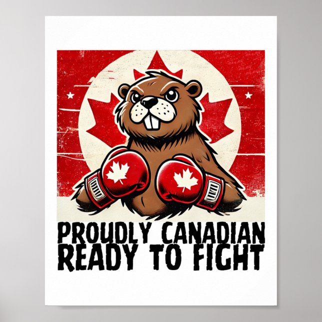 Elbows Up Canada Canadian Counter Tariffs Beaver B Poster (Front)