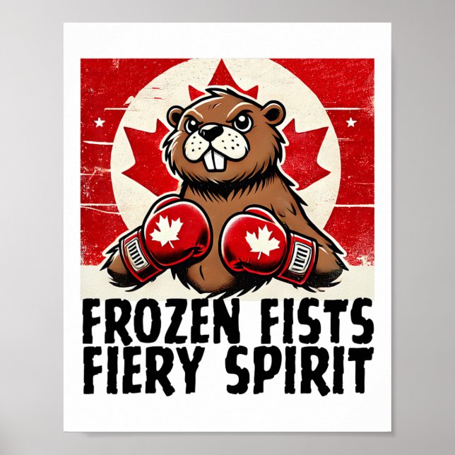 Elbows Up Canada Canadian Counter Tariffs Beaver B Poster (Front)