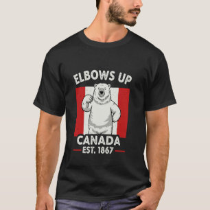 Elbows Up Canada Est 1867 Bear Canadian Men Women  T-Shirt