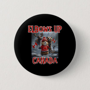 Elbows Up Canada Est 1867 Proud Canadian Strong Ca 2 Inch Round Button
