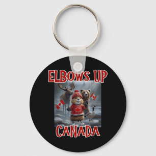 Elbows Up Canada Est 1867 Proud Canadian Strong Ca Keychain