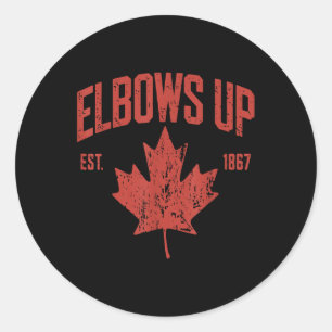 Elbows Up Canada Est 1867 Strong And Free Proud Ca Classic Round Sticker