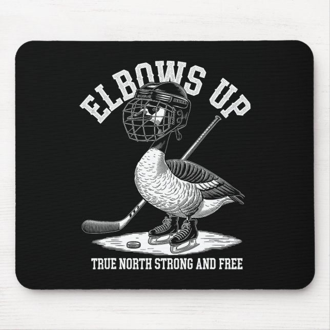 Elbows Up Canada Funny Hockey  Mouse Pad (Front)
