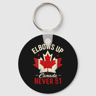 Elbows Up Canada Never 51 Canada Flag Keychain