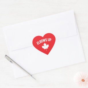 Elbows Up Canada - Proud Canadian Heart Sticker