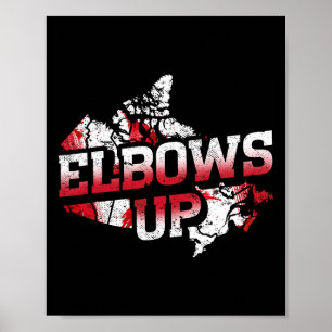 Elbows Up Canada Proud Canadian Hockey Canadian Ma Poster
