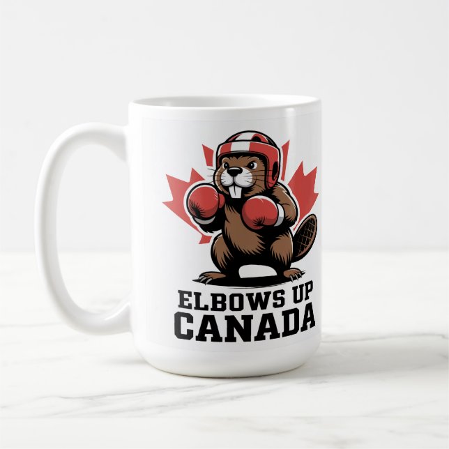 Elbows Up Canada | Quirky Canadian Pride Gift Coffee Mug (Left)