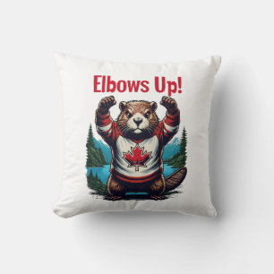 Elbows Up Canada Throw Pillow