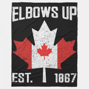 Elbows Up Canada True North Strong Proud Canadian Fleece Blanket