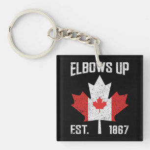 Elbows Up Canada True North Strong Proud Canadian Keychain