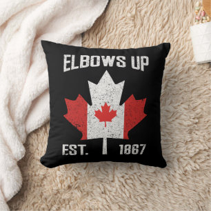 Elbows Up Canada True North Strong Proud Canadian Throw Pillow