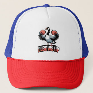Elbows Up - Canadian Goose with Gloves Trucker Hat