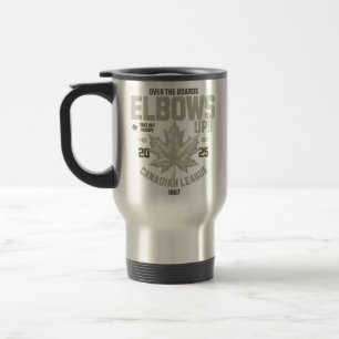 Elbows UP! Canadian Hockey Culture Travel Mug