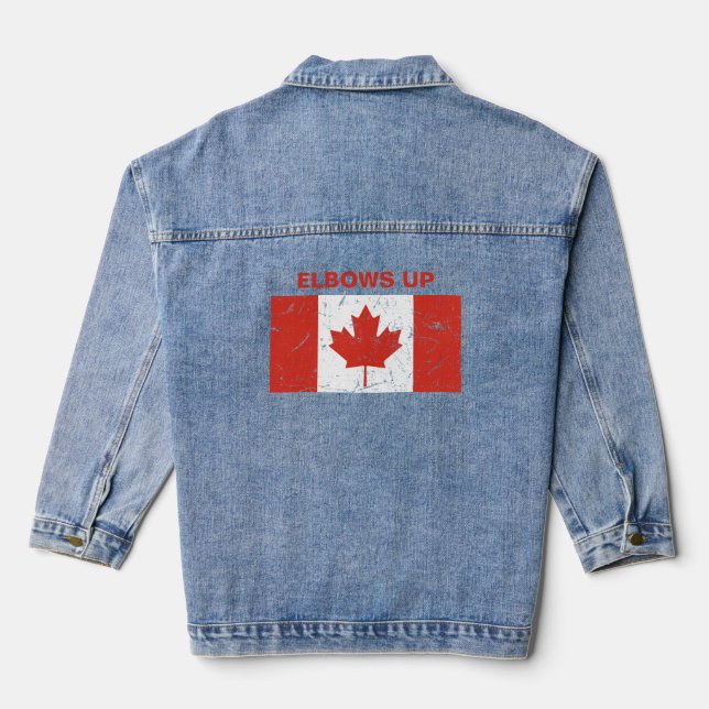 Elbows Up Denim Jacket (Back)