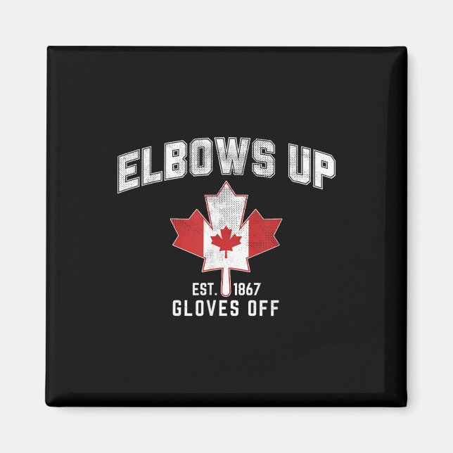 Elbows Up Est 1867 Canadian Maple Leaf Canada  Magnet (Front)