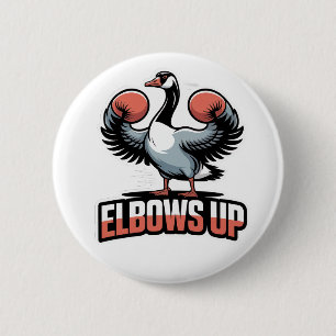 Elbows Up – Fighting Canadian Goose 2 Inch Round Button