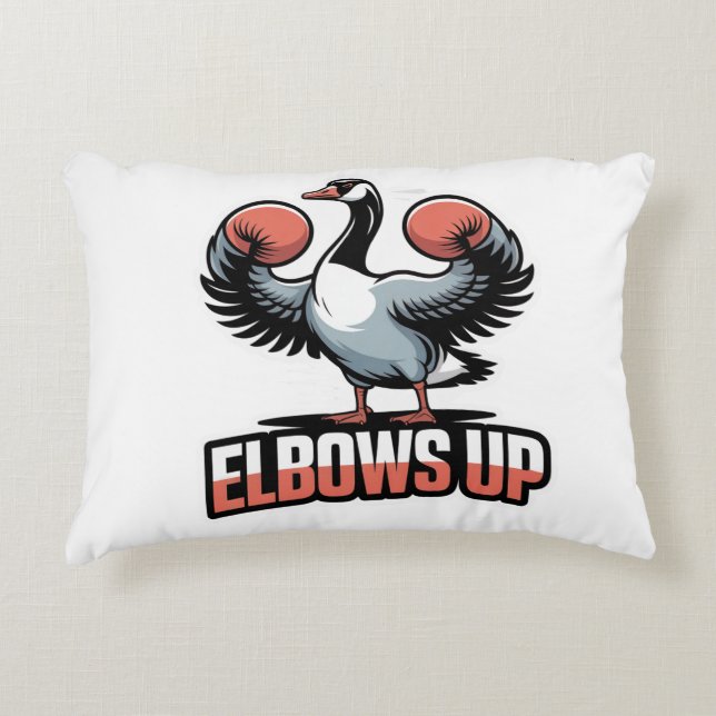 Elbows Up – Fighting Canadian Goose Accent Pillow (Front)