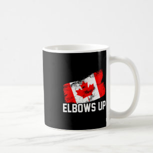 Elbows Up Funny Canadian Hockey Maple Leaf Pride S Coffee Mug