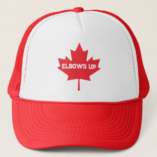 Elbows Up Funny Canadian Hockey Trucker Hat