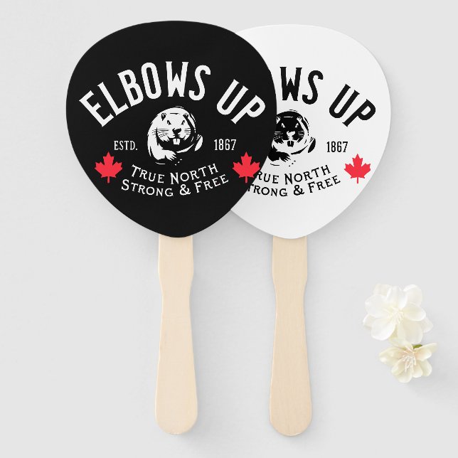 Elbows Up! Hand Fans (Front and Back)