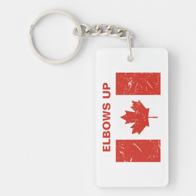 Elbows Up Keychain (Front)