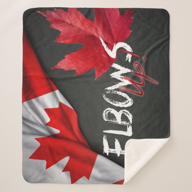 Elbows Up! Sherpa Blanket (Front)