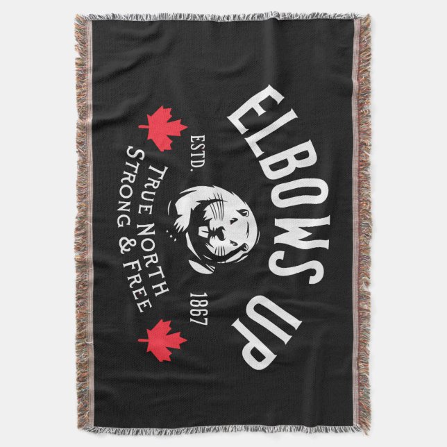 Elbows Up! Throw Blanket (Front Vertical)