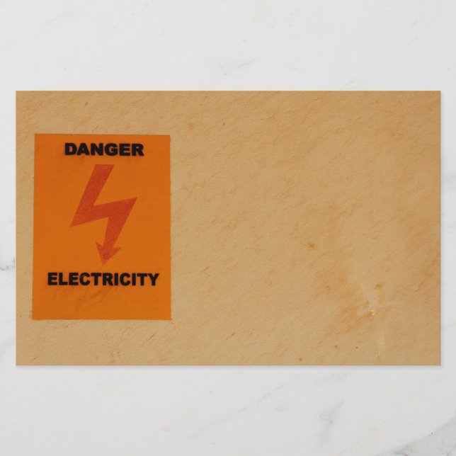 Elcetricity danger sign stationery (Front)