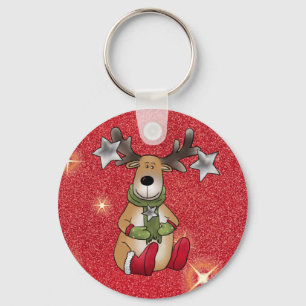 Elch mit Stern Keychain
