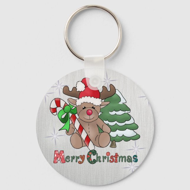 Elch mit Zuckerstange Keychain (Front)