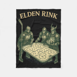 Elden Rink Funny Hockey Knight Parody Fantasy Rpg Fleece Blanket