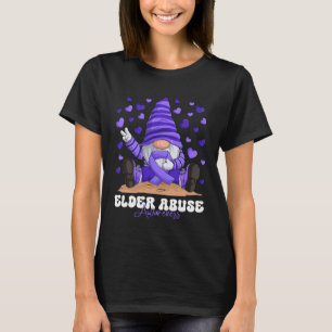 Elder Abuse Awareness Month Purple Ribbon Gnome T-Shirt